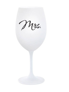 MRS. - bílá  sklenice na víno 350 ml