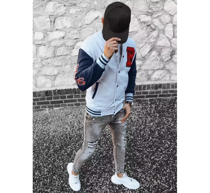 Pánska šedá mikina na zips FashionStreet BX5441