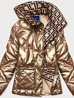 Zlatá dámska bunda s leskom (OMDL-023)
