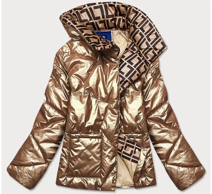 Zlatá dámská bunda s model 15837914 - Ann Gissy Zlatá dámská bunda s model 15837914 - Ann Gissy