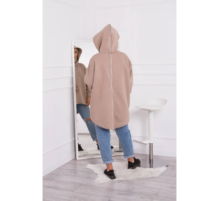 Zateplená mikina se zipem na zádech tmavě béžová Zateplená mikina se zipem na zádech tmavě béžová