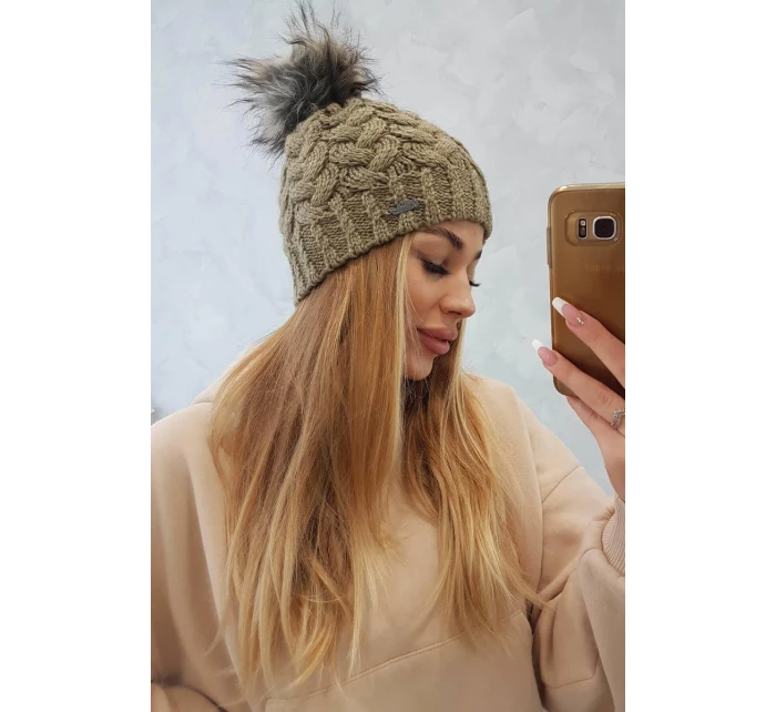 Fleecová čiapka Daria K217 light khaki