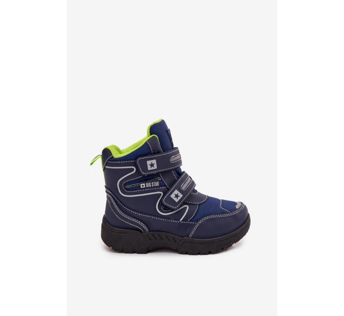 Ocieplane Dziecięce Śniegowce Trapery Big Star OO374048 Granatowe