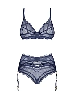 Dámsky sexy set Nightly Blue 3-PCS SET dark blue - Obsessive