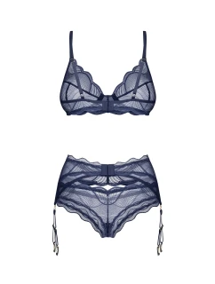Dámsky sexy set Nightly Blue 3-PCS SET dark blue - Obsessive