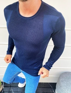 Pánský svetr přes hlavu tmavě modrý model 21962585 - FashionStreet