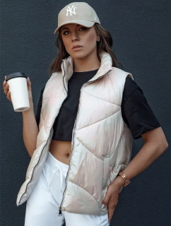 Dámská prošívaná vesta béžová Dstreet model 21979774 - FashionStreet