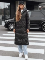 Dámská zimní dlouhá prošívaná bunda s kapucí černá Dstreet model 21994755 - FashionStreet