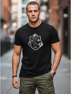 Pánske streetwear tričko s potlačou čierne FashionStreet NX088R