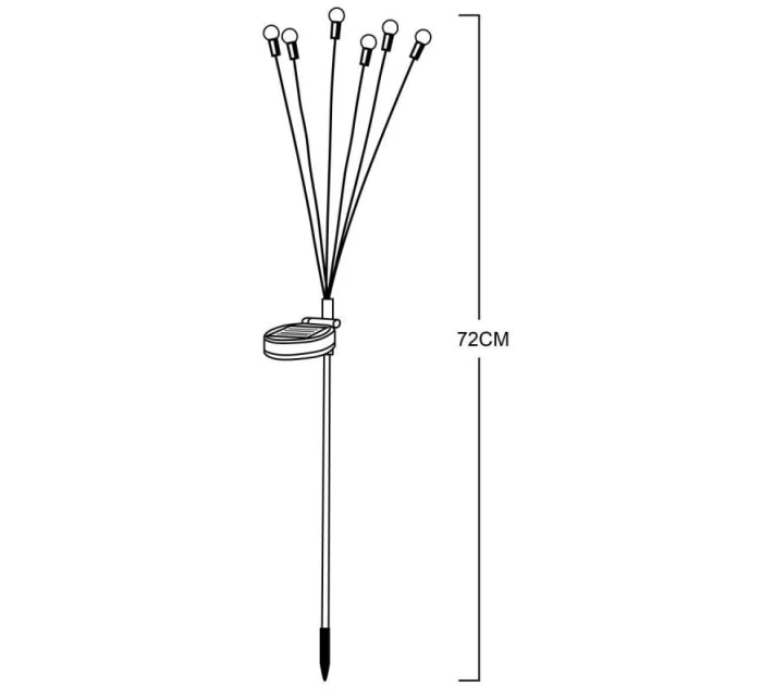 SOLÁRNA LAMPA TANCUJÚCA VO VETRE BIELE GULE 6 LED 72CM