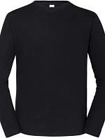 Fruit of the Loom Iconic 195 LSL Pánske tričko z hrubej bavlny s dlhým rukávom 16.1360 čierne