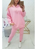 Zateplený set s mikinou s kapucňou svetlo ružový Zateplený set s mikinou s kapucňou svetlo ružový