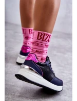 Dámská sportovní obuv na klínku model 21596635 černé a Námořnická modrá - Goe