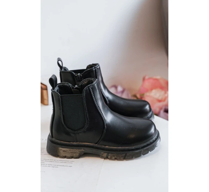 Dětské Kůže zateplené boty černé model 21597541 - Boto Dětské Kůže zateplené boty černé model 21597541 - Boto