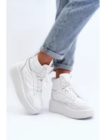 model 21647188 Dámské Kožené Sportovní Boty Na Platformě Bílé - Zazoo model 21647188 Dámské Kožené Sportovní Boty Na Platformě Bílé - Zazoo