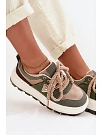 Zateplené dámské tenisky na platformě Zelená Florinda