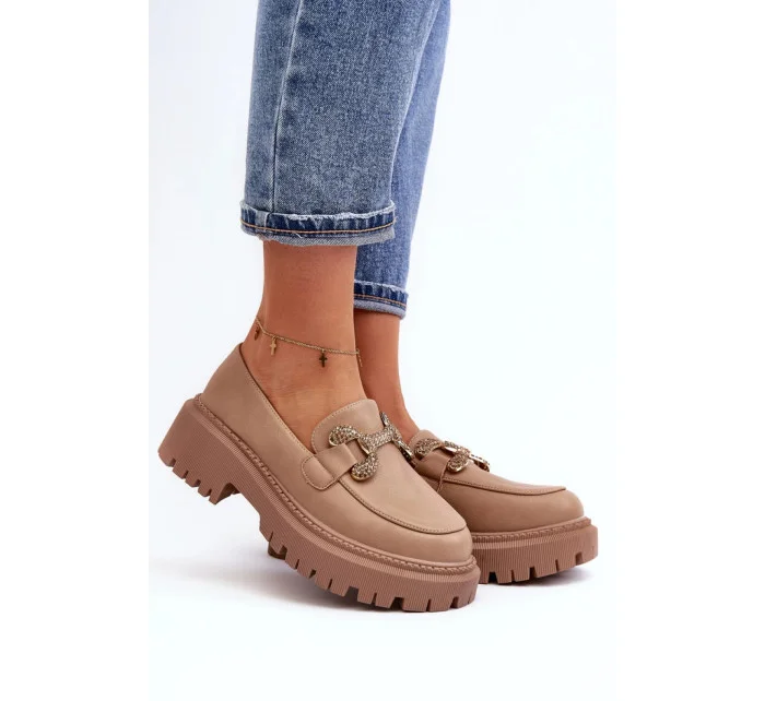 Dámske mokasíny H8-309 Beige - Joalice Paris