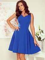 Rozšírené dámske šaty v Chrpová farbe s výstrihom v tvare srdca model 7718529