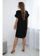Šaty s vreckami čierne