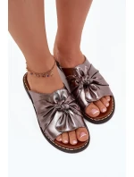 Dámské Pantofle Na Ploché Podešvi Grafitové model 21706046 - Boto