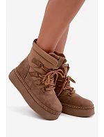Dámské sněhule na platformě na šněrování Big Star model 22539816 Camel - Big Star Shoes Dámské sněhule na platformě na šněrování Big Star model 22539816 Camel - Big Star Shoes
