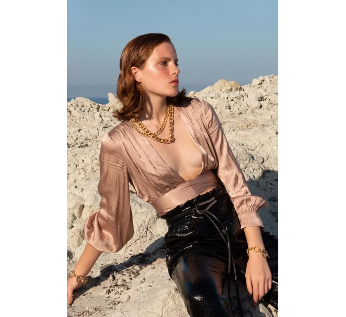 Bluzka model 18804242 beżowy - FPrice Bluzka model 18804242 beżowy - FPrice