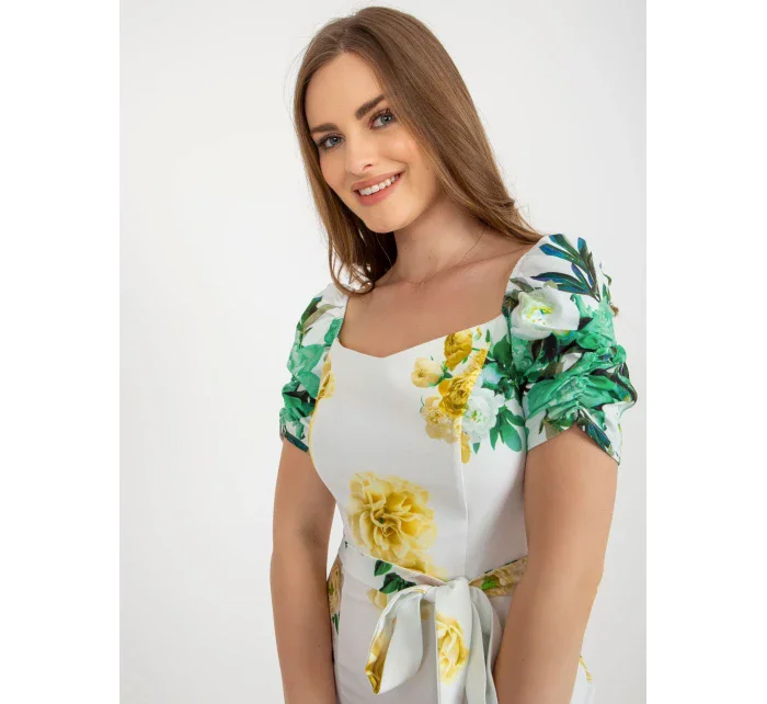 Šaty LK SK 508641 3.05P biela zelená