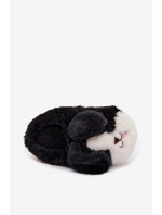 Detské chlpaté papuče - čierne so psíkmi Farnise Detské chlpaté papuče - čierne so psíkmi Farnise