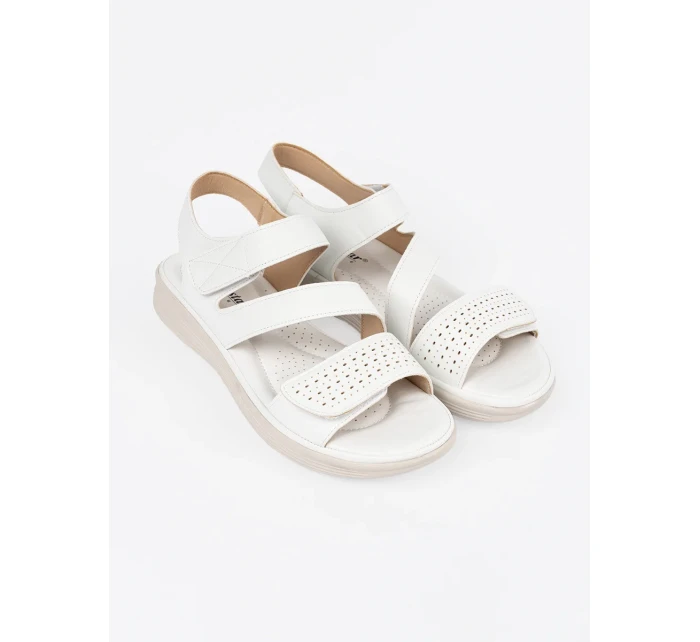 Pohodlné bílé sandály dámské bez podpatku Pohodlné bílé sandály dámské bez podpatku