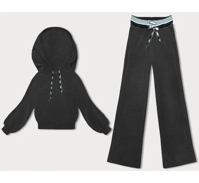 Rebrovaný dámsky komplet v grafitovej farbe (AMG-341A) Rebrovaný dámsky komplet v grafitovej farbe (AMG-341A)