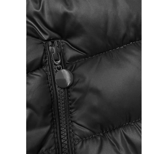 Dámska prešívaná zimná bunda s kapucňou čierna (YP-22075-1) Dámska prešívaná zimná bunda s kapucňou čierna (YP-22075-1)