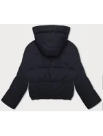 Dámska krátka prechodná bunda s odnímateľnou kapucňou J Style navy blue (16M9088-215)