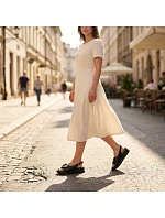 Dámské kožené sandály na platformě černé model 22117570 - S.Barski