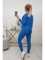 Souprava s oversize halenkou chrpově modré barvy Souprava s oversize halenkou chrpově modré barvy