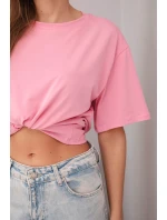 Dámska bavlnená základná blúzka s krátkymi rukávmi svetlo ružová Dámska bavlnená základná blúzka s krátkymi rukávmi svetlo ružová