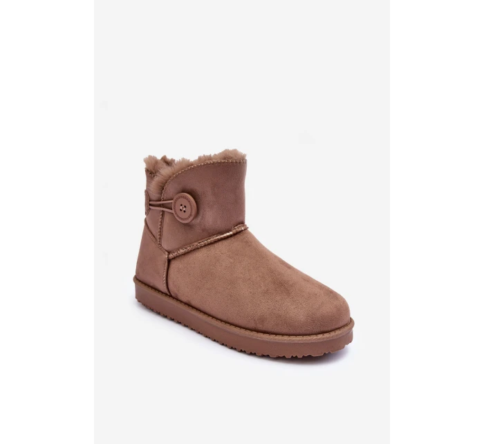 Ocieplane Damskie Śniegowce Z Ozdobą Ciemnobeżowe Siriol