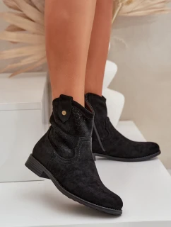 Boty Na Plochém Podpatku  Černé model 21685082 - S.Barski