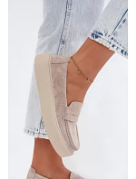 Mokasiny z přírodního semiše na platformě Vinceza Béžové Mokasiny z přírodního semiše na platformě Vinceza Béžové