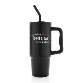 Personalizovaná termoska s barevným víčkem - Protože [doplň si sám] není prdel