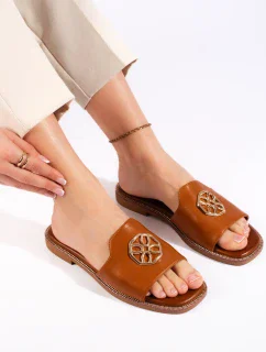 Originálne dámske hnedé ponožky bez päty