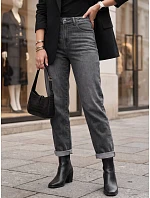Jeansy damskie mom fit z wysokim stanem szare FashionStreet UY3114 Jeansy damskie mom fit z wysokim stanem szare FashionStreet UY3114