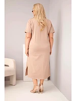 Dámske Plus veľkosť bavlnené V-neck Fango šaty