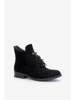 Zateplené Nízké Boty S Dekorací Na Zip Černé model 21675901 - S.Barski Zateplené Nízké Boty S Dekorací Na Zip Černé model 21675901 - S.Barski