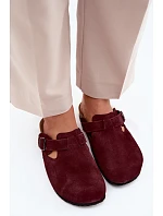 Kožené semišové model 22125817 s přezkou 1905 tmavě fialové - Zazoo