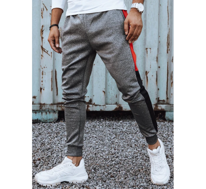 Pánske tmavosivé tepláky FashionStreet UX4127