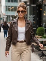 Dámske kožené ramonesky so zipsami hnedé FashionStreet TY5641