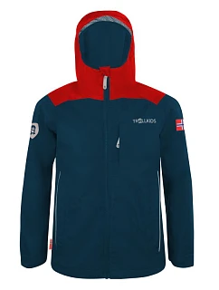 Trollkids Bergen Jacket bright red/blue (610-410) bunda do dažďa pre chlapcov/dievčatá