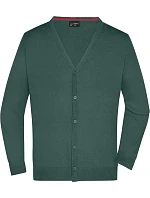 JN 661 Pánský pletený cardigan s výstřihem do V model 22488056 forest green - Daiber JN 661 Pánský pletený cardigan s výstřihem do V model 22488056 forest green - Daiber