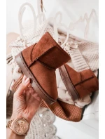 Dziecięce Ocieplane Botki Śniegowce Brązowe Gooby