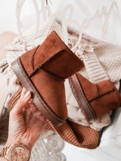 Dziecięce Ocieplane Botki Śniegowce Brązowe Gooby